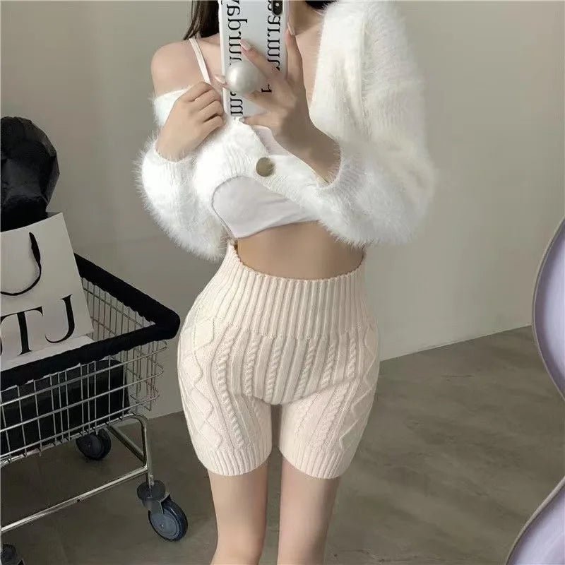 Versatile Women's Short Pants High Waist Leggings Knitted Women's Shorts - Zeprah