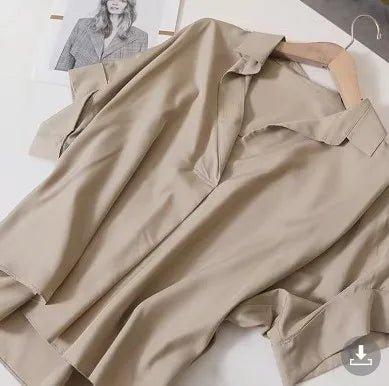 Vintage Shirt Versatile Blouse Batwing Sleeve Short - Sleeve Blouse - Zeprah