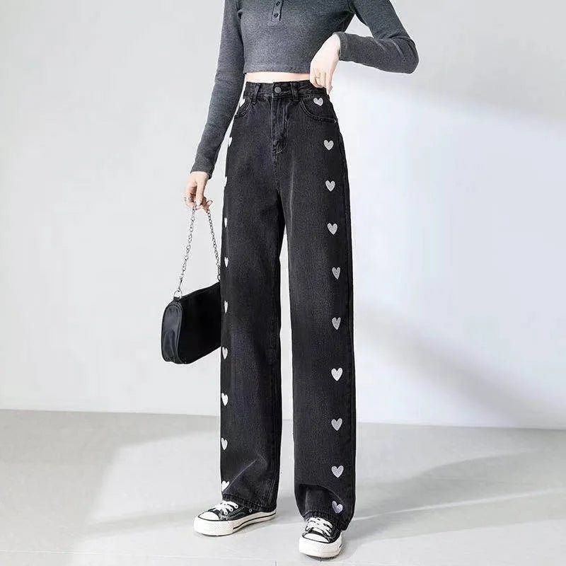 Vintage Trousers Straight - legged Casual Jeans American Fashion Bottoms - Zeprah