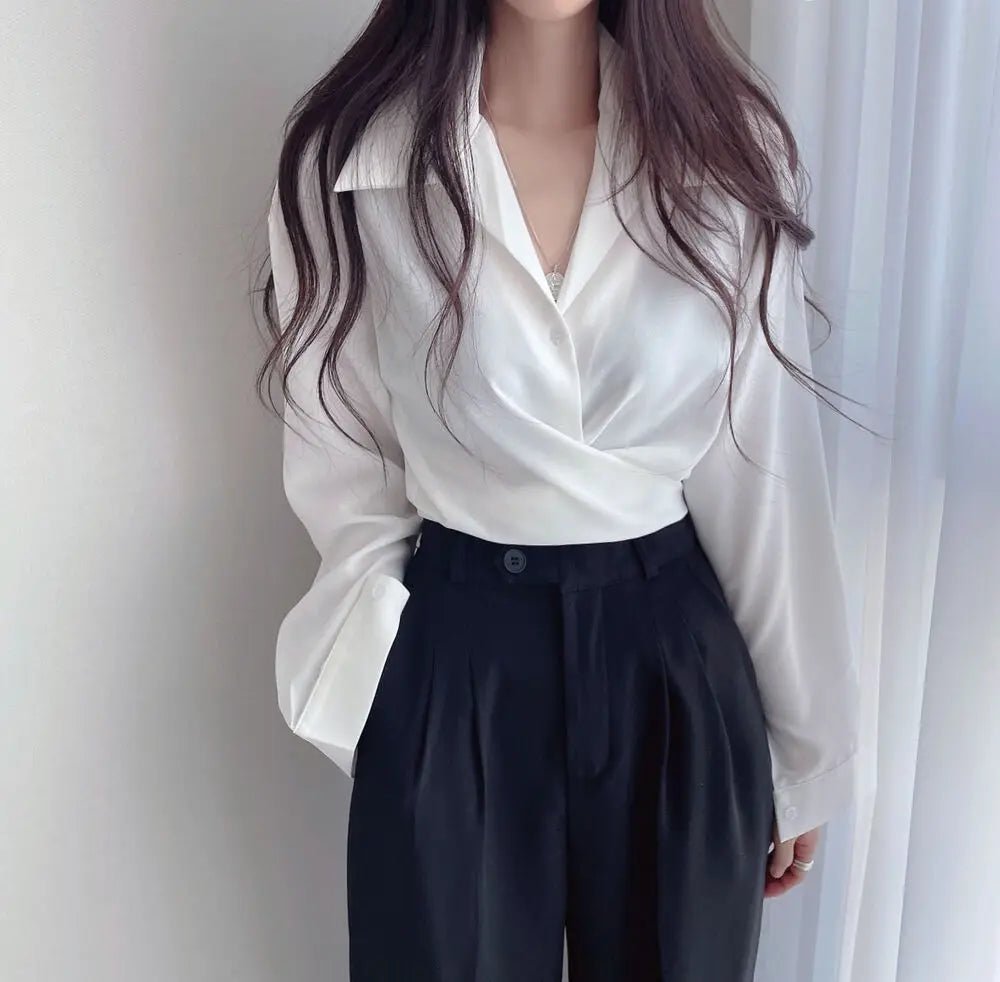 Waist - Cinching Shirt Women Bow Women's Clothing Versatile Striped Shirt - Zeprah