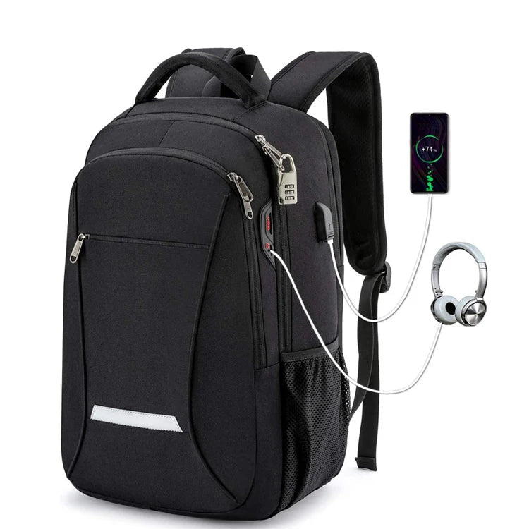 Waterproof College School Laptop Backpack for Men Travel Backpack With USB Charging Business Laptop Backpack - Zeprah
