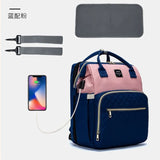 Waterproof Foldable Baby Bed Diaper Bag with Bed Travel Backpack for Busy Parents - Zeprah