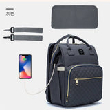 Waterproof Foldable Baby Bed Diaper Bag with Bed Travel Backpack for Busy Parents - Zeprah