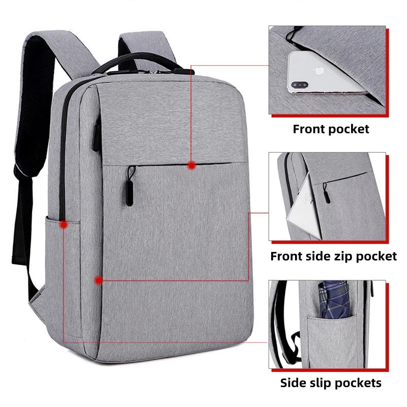 Waterproof Oxford School Bag Student Laptop Backpack Fashion with USB Business Travel Polyester - Zeprah