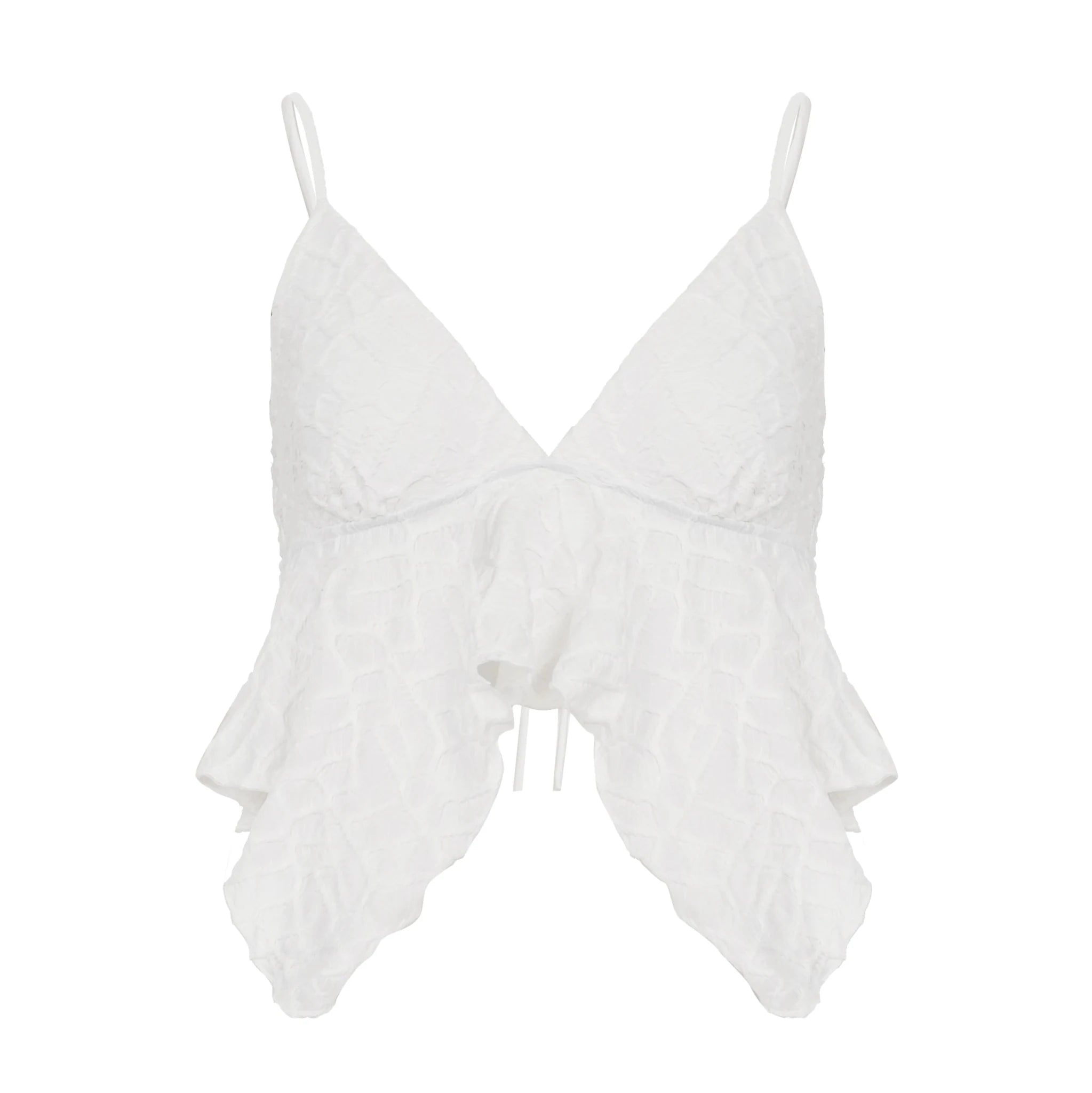 White Backless Camisole Top High Quality Asymmetric Hem Vest Sexy Sleeveless Holiday Wear - Zeprah
