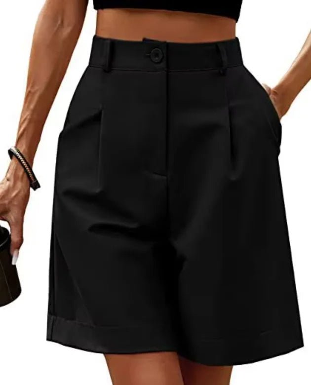 Wholesale Summer Women's Shorts Wide Leg Casual Navy Loose Shorts High Waist Fashionable Hot Pants - Zeprah