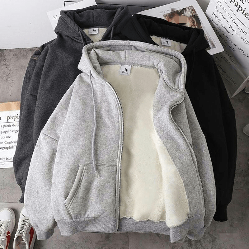 Wholesale Unisex Thickened Hoodie| Women's New Fashion Long Sleeve Zipper Pullo | Anti - Pilling & Breathable Winter Casual Wear - Zeprah