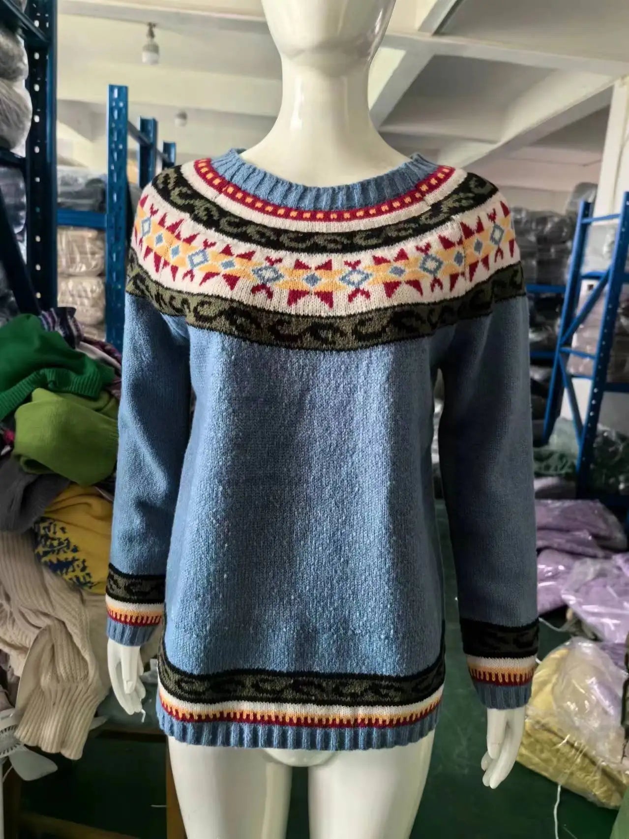 Winter Casual European American Style Women's Sweater O - Neck Color Block Anti - Pilling Loose Fit Pullover Knitwear - Zeprah