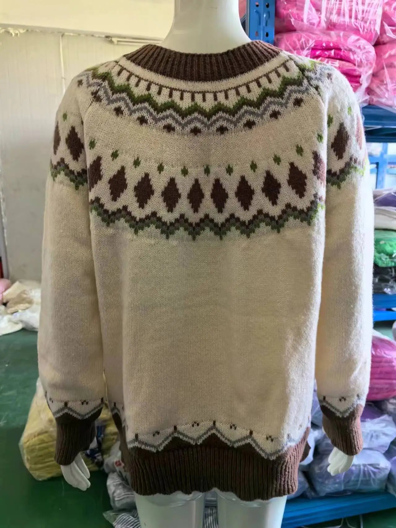 Winter Casual European American Style Women's Sweater O - Neck Color Block Anti - Pilling Loose Fit Pullover Knitwear - Zeprah