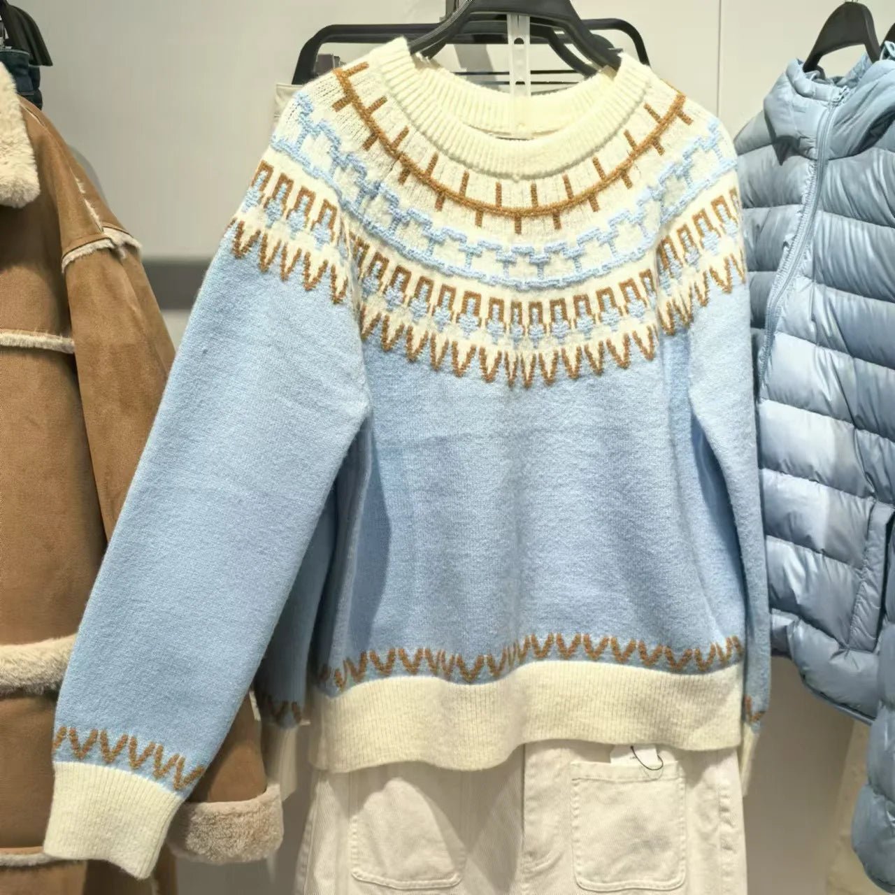 Winter Casual European American Style Women's Sweater O - Neck Color Block Anti - Pilling Loose Fit Pullover Knitwear - Zeprah