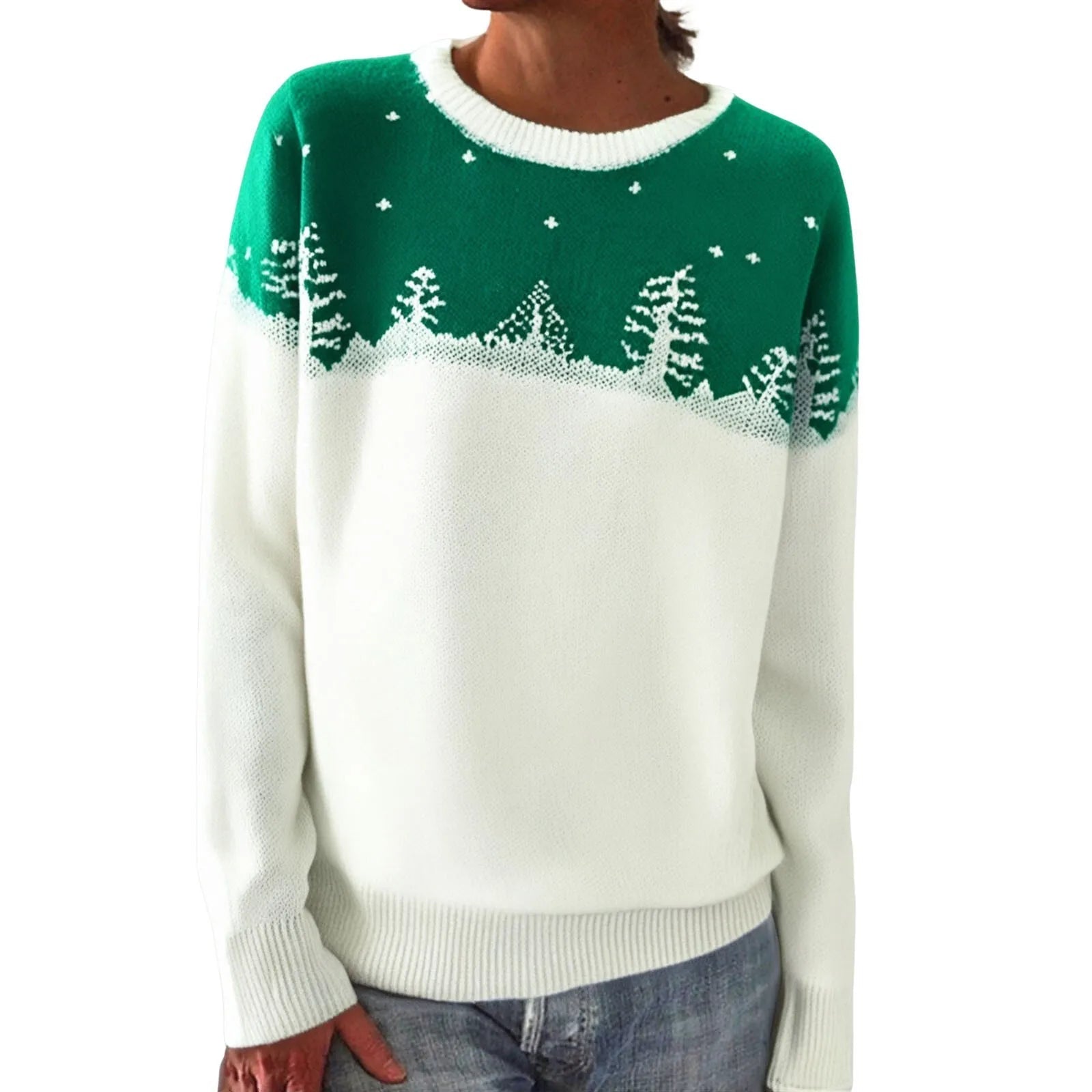 Winter Casual European American Style Women's Sweater O - Neck Color Block Anti - Pilling Loose Fit Pullover Knitwear - Zeprah