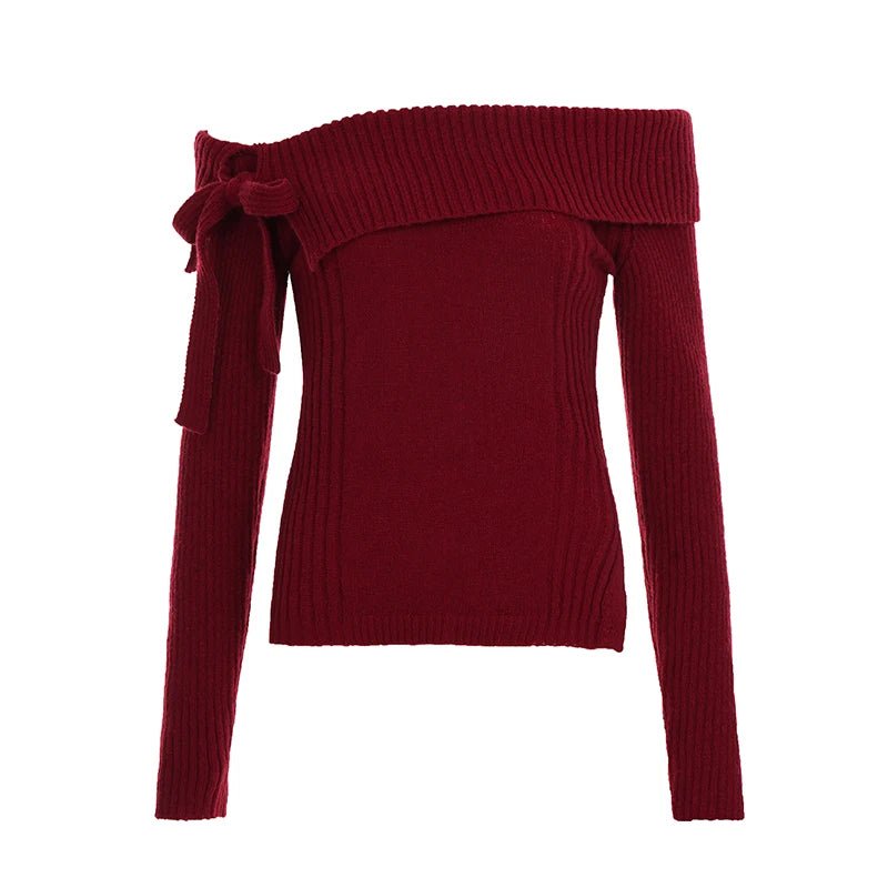 Winter New High Quality Sweet Breathable Red Christmas Short Sweater Soft Warm Solid Color Women - Zeprah