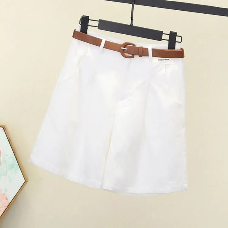 WITH BELT Workwear Shorts Women's High Waist Elegant Suit Shorts - Zeprah