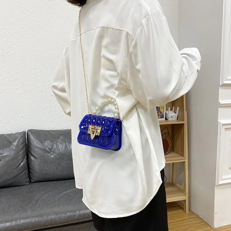 Woman Mini Kids Chain Ladies Bags Pearl Candy Kid Small Jelly Purses and Handbags - Zeprah