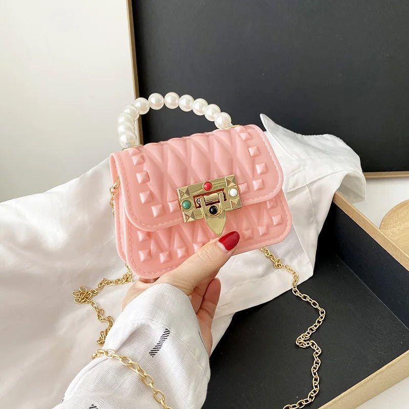 Woman Mini Kids Chain Ladies Bags Pearl Candy Kid Small Jelly Purses and Handbags - Zeprah