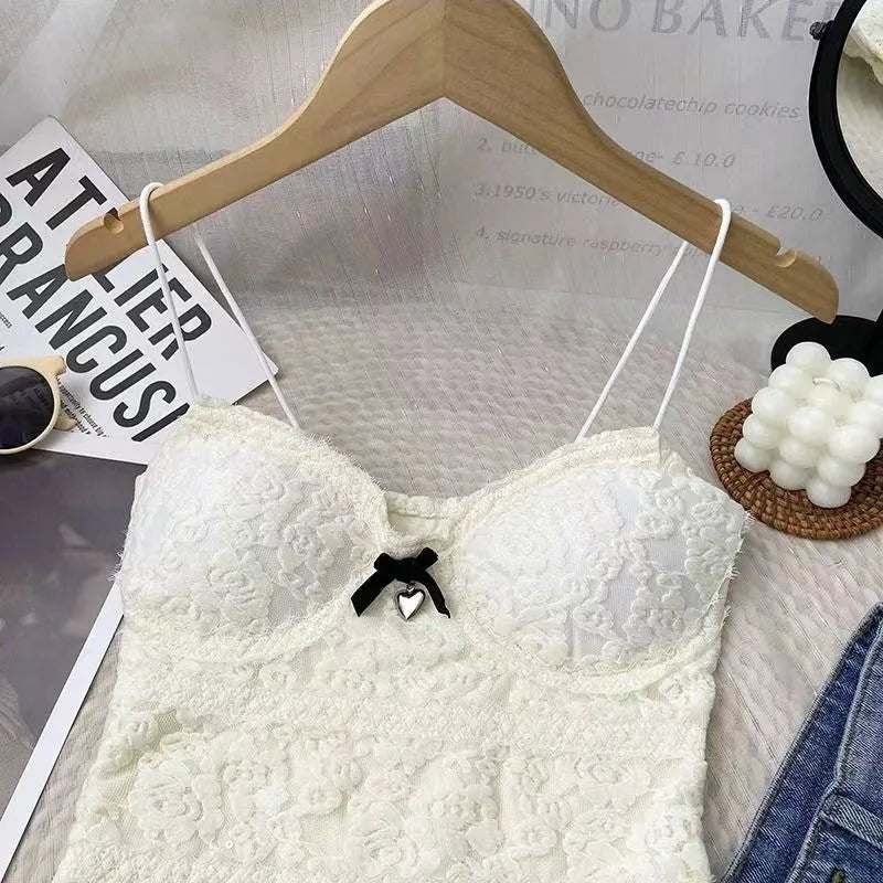 Women Camisole Chest Pads Summer Thin Ice Silk Crop Top Solid Color Female Women'S Tank Top - Zeprah