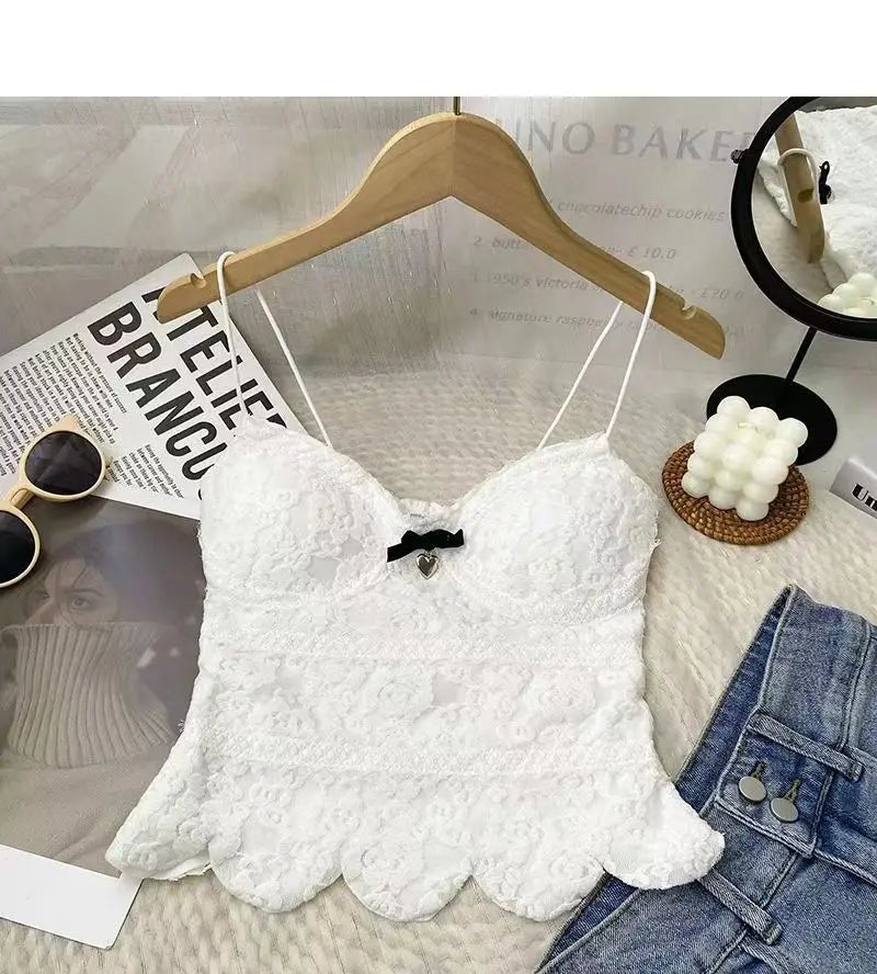 Women Camisole Chest Pads Summer Thin Ice Silk Crop Top Solid Color Female Women'S Tank Top - Zeprah