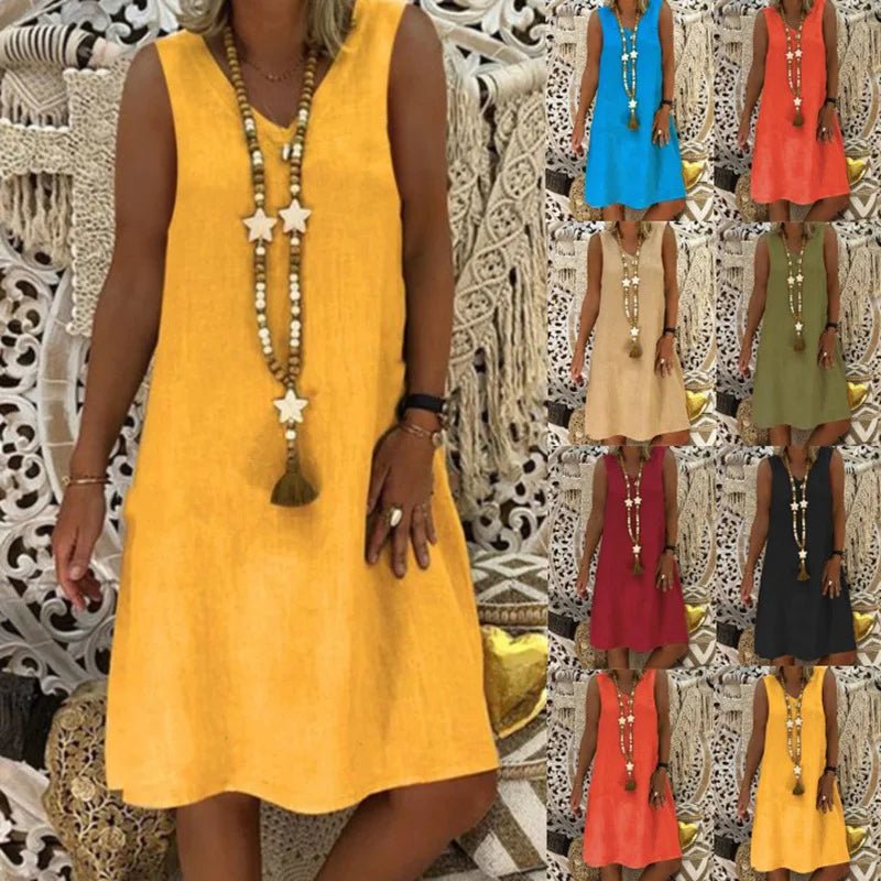 Women Dress Summer Ladies Fashion Sleeveless Dress Vest Dress - Zeprah