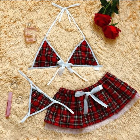 Women Lingerie Grid Baby Doll Sexy Uniform - Zeprah