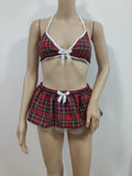 Women Lingerie Grid Baby Doll Sexy Uniform - Zeprah