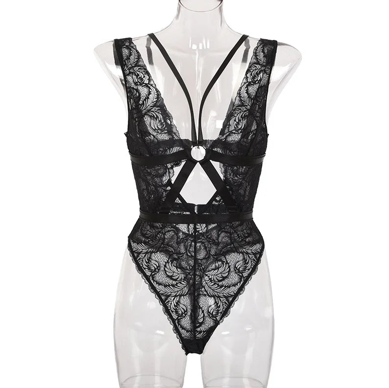 Women Sexy Valentines Day Lingerie Womens Sexy Underwear Mesh Bodysuit for Women - Zeprah