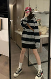 Women's 2025 Autumn New Vintage Striped Sweatshirt Lightweight Loose Long - Sleeve Crewneck Pullover Top - Zeprah