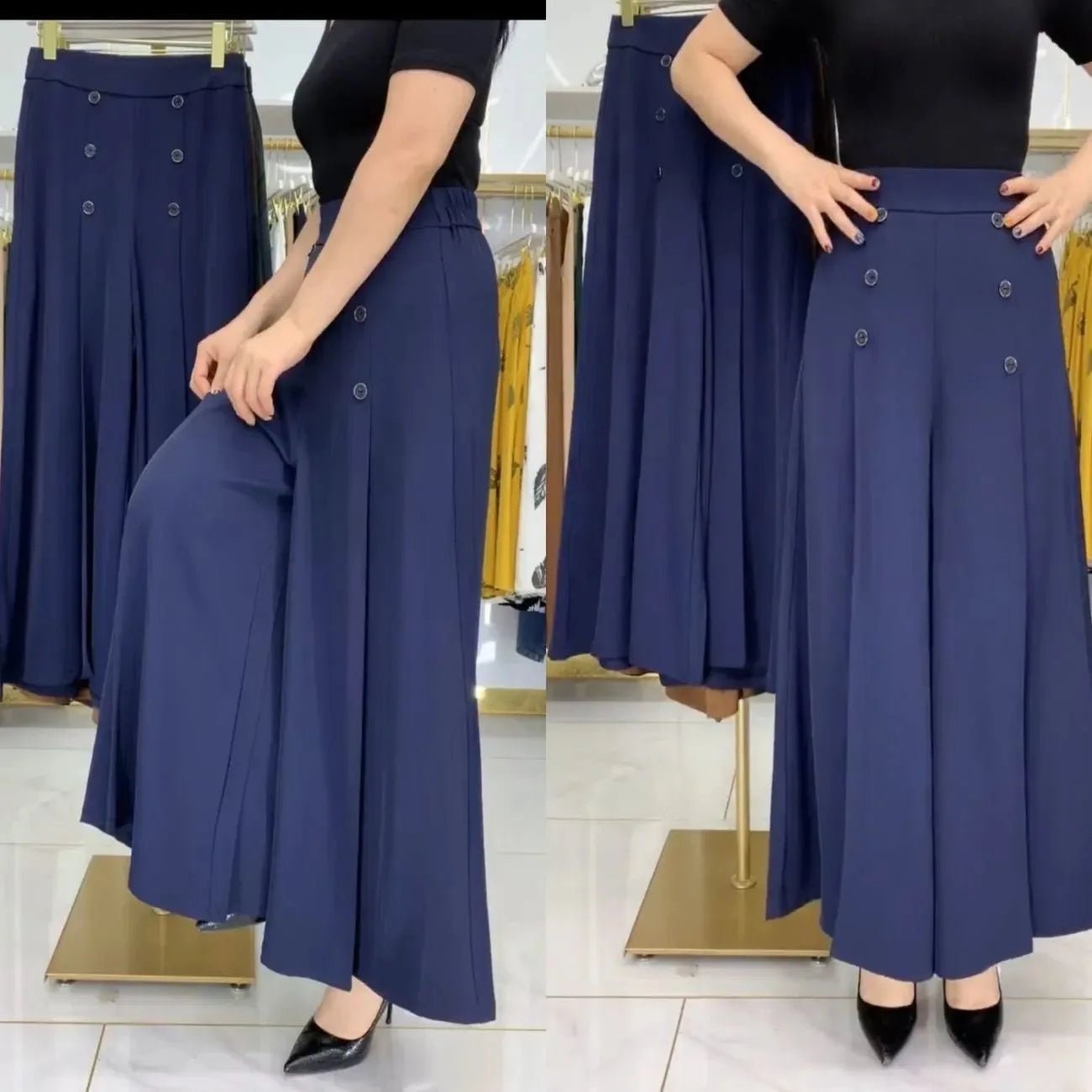 Women's 2025 Summer Lightweight Skort Wide - Leg Trousers Loose Drapey Elegant Style Bulk Wholesale - Zeprah