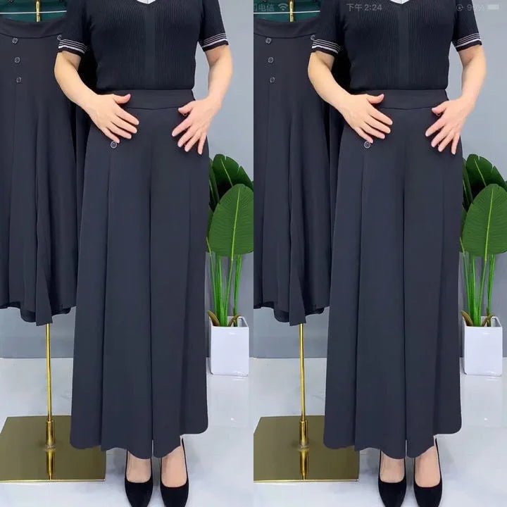 Women's 2025 Summer Lightweight Skort Wide - Leg Trousers Loose Drapey Elegant Style Bulk Wholesale - Zeprah