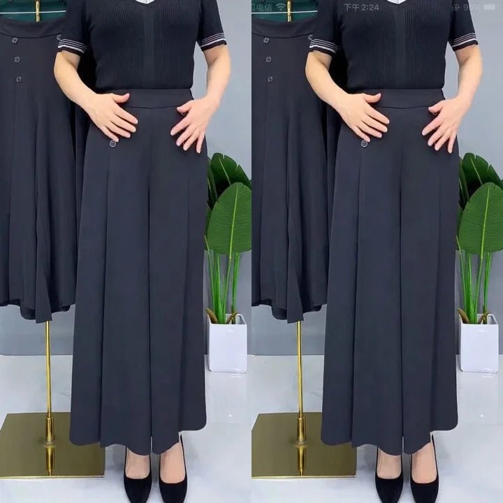 Women's 2025 Summer Lightweight Skort Wide - Leg Trousers Loose Drapey Elegant Style Bulk Wholesale - Zeprah