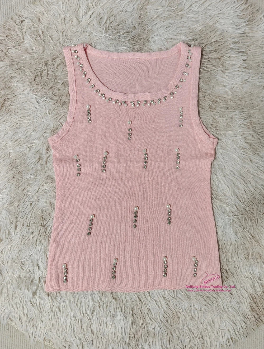 Women's Breathable Rhinestone Knitted tank Top Sleeveless Crop Top Women's Camisole - Zeprah