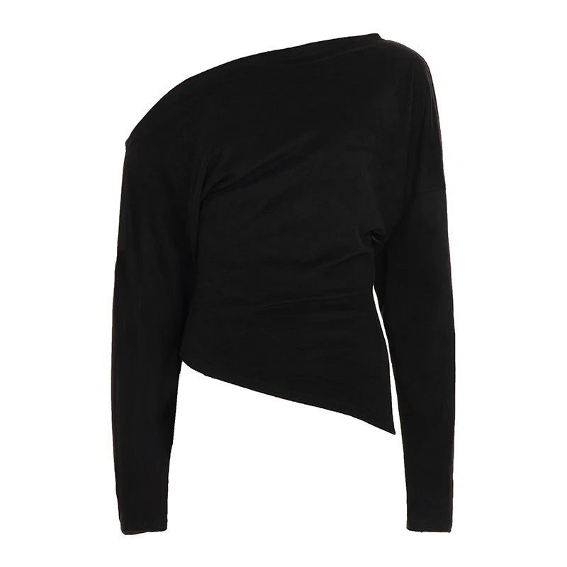 Women's Broadcloth Casual Top Long Sleeve Regular Fit Winter Shoulder Split Hem Minimalist Solid Color Breathable Eco - Friendly - Zeprah