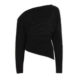 Women's Broadcloth Casual Top Long Sleeve Regular Fit Winter Shoulder Split Hem Minimalist Solid Color Breathable Eco - Friendly - Zeprah