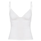 Women's Casual Slim Fit V - neck Eco - Friendly Breathable Camisole Spandex/Polyester Stretch Knit Solid Color Basic Versatile Top - Zeprah