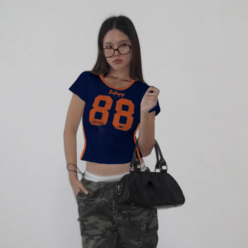 Women's Casual Summer Top – Breathable Knitted Short Sleeve, Slim Fit, Eco - Friendly, Striped & Color Block Digital Print - Zeprah