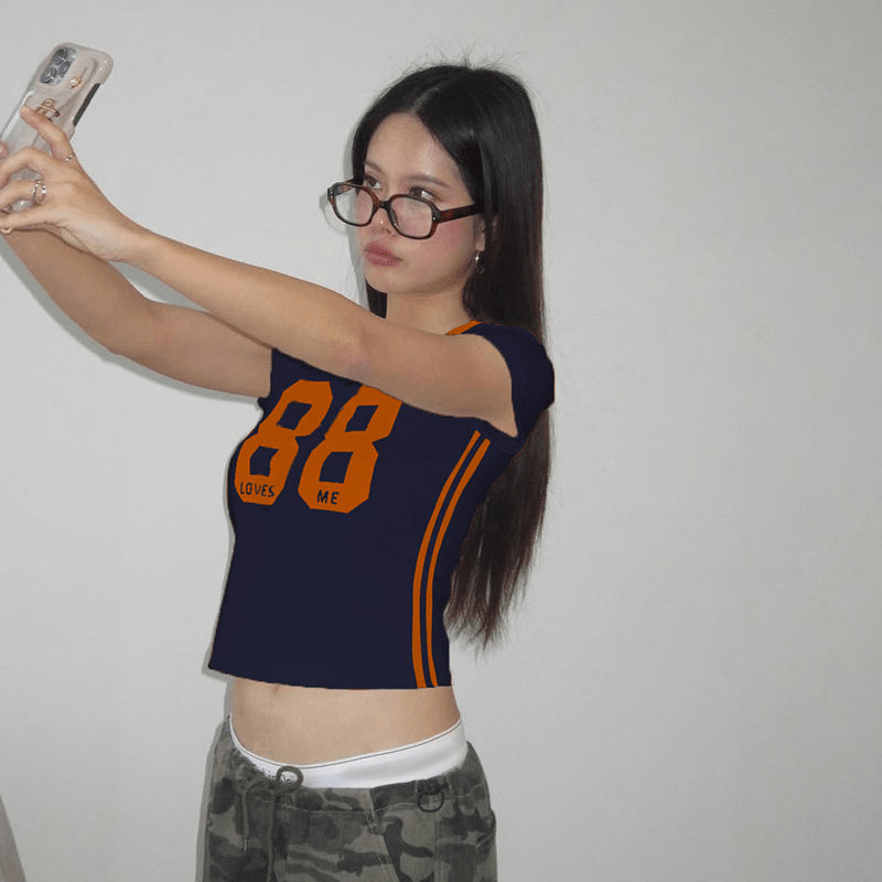 Women's Casual Summer Top – Breathable Knitted Short Sleeve, Slim Fit, Eco - Friendly, Striped & Color Block Digital Print - Zeprah