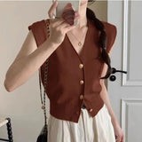 Women's Clothing Summer New Style Women Sleeveless Knitting Vest Sweater Vest Tank Top - Zeprah