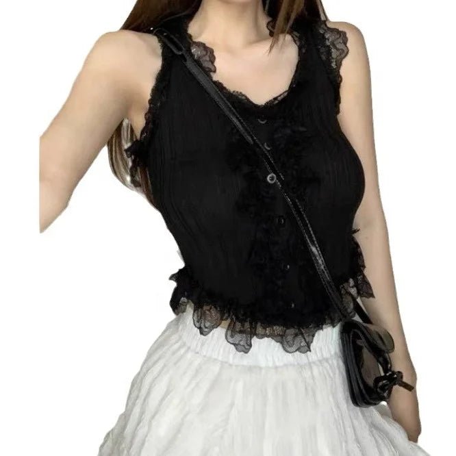 Women's Comfortable Lace Tank Top Fashion Girl Camisoles Push - Up Vest - Zeprah