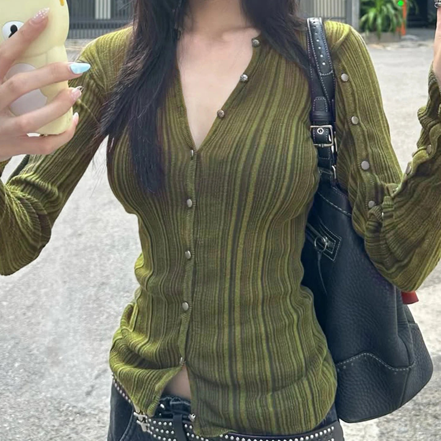 Women's Crocheted Cardigan Solid Color Soft Long Sleeve Button Front Open Coat for Office Lady Casual Lounge Wear Breathable - Zeprah