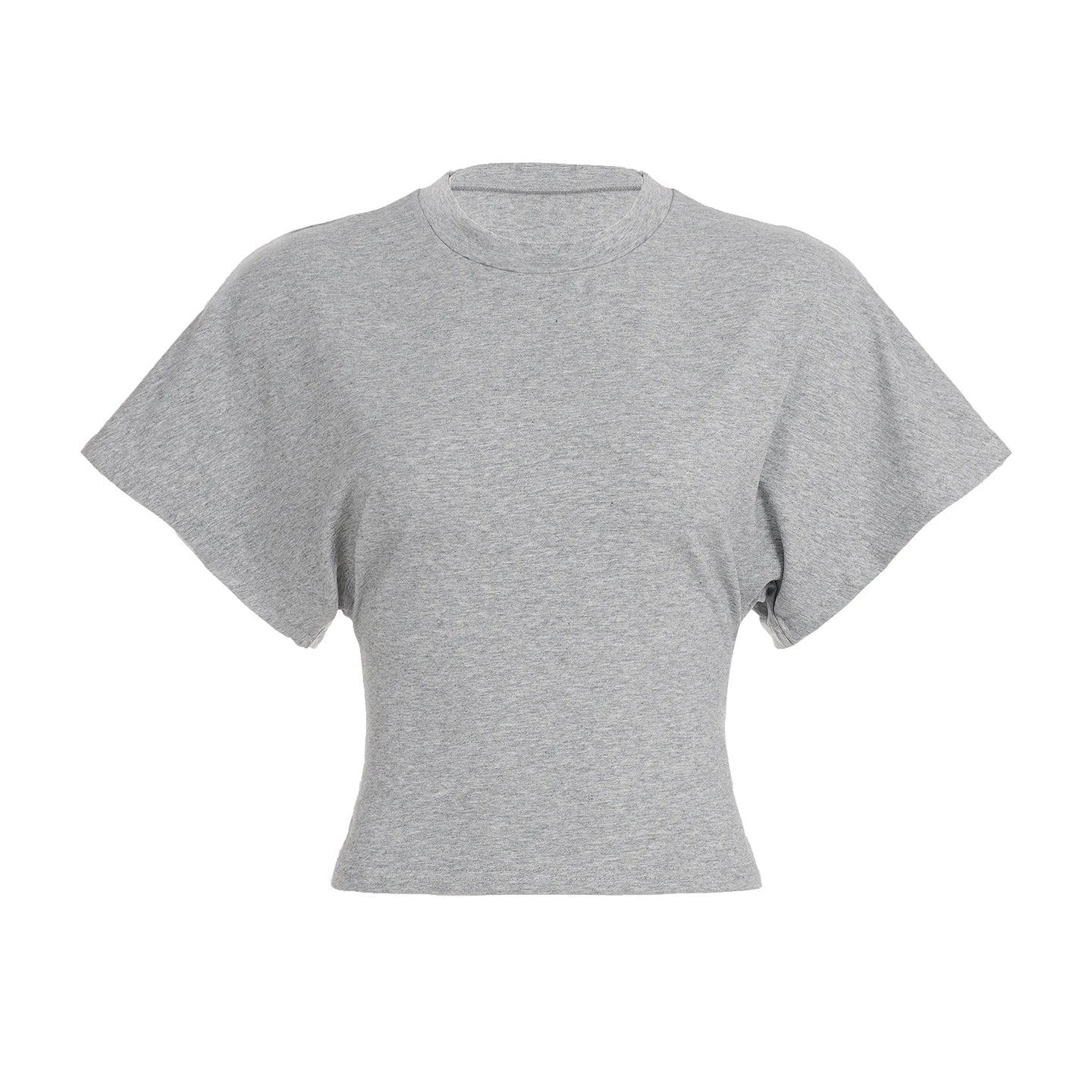 Women's Eco - Friendly Summer Cotton T-Shirt Custom Streetwear Top Solid Color Crew Neck Cinched Waist - Zeprah