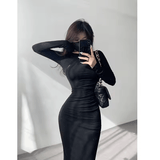Women's Elegant Turtleneck Maxi Dress | Sexy Sweet Solid Mermaid/Trumpet Gown | Long Sleeve Skinny Fit Polyester | Anti - Wrinkle Breathable $80$ - gram - Zeprah