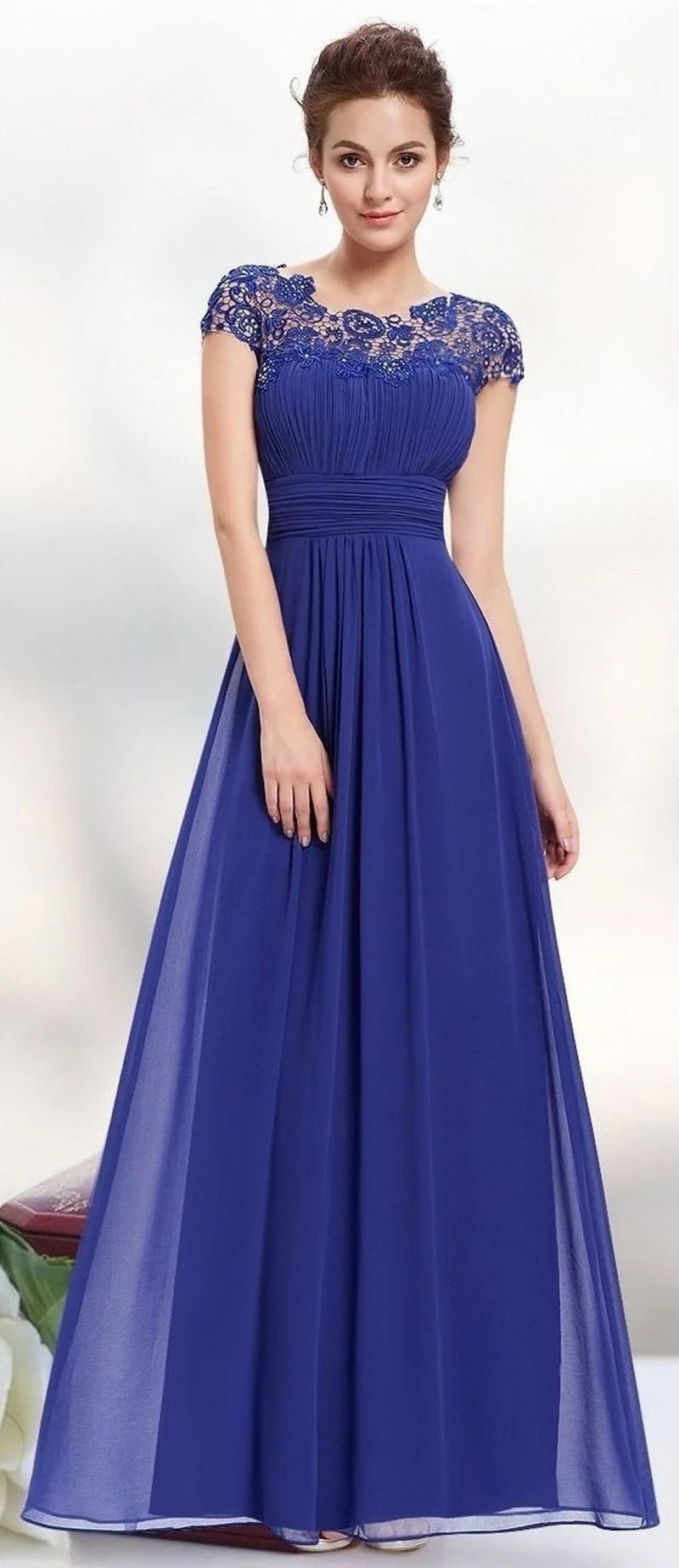 Women's Evening Party Long Elegant Lace Dress Bridesmaid Wedding Mother of Bride Casual Dresses - Zeprah