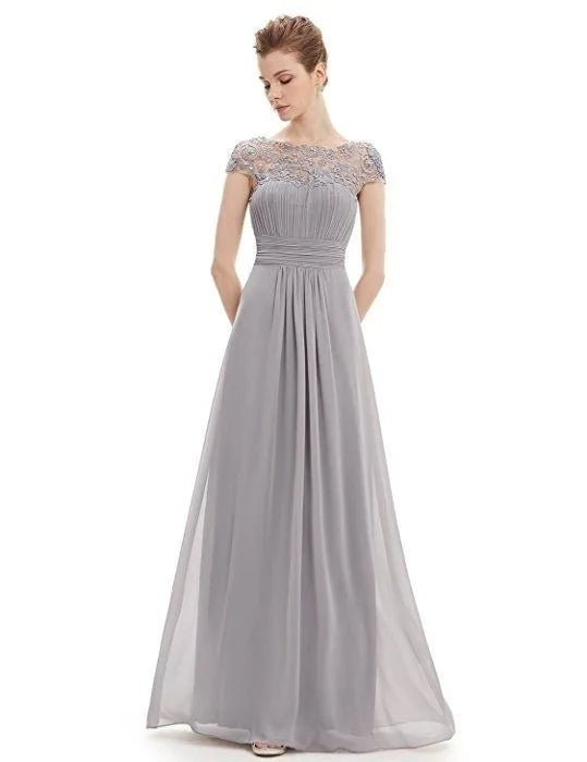 Women's Evening Party Long Elegant Lace Dress Bridesmaid Wedding Mother of Bride Casual Dresses - Zeprah