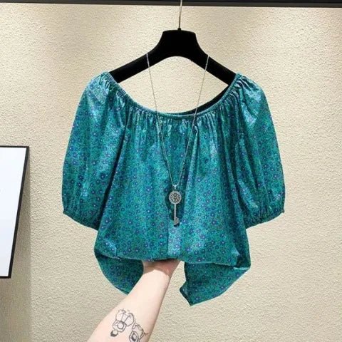 Women's Floral Off - The - Shoulder T-shirt 2025 Summer New Arrival Loose Short Sleeve Cute Fashion Casual Short Top - Zeprah