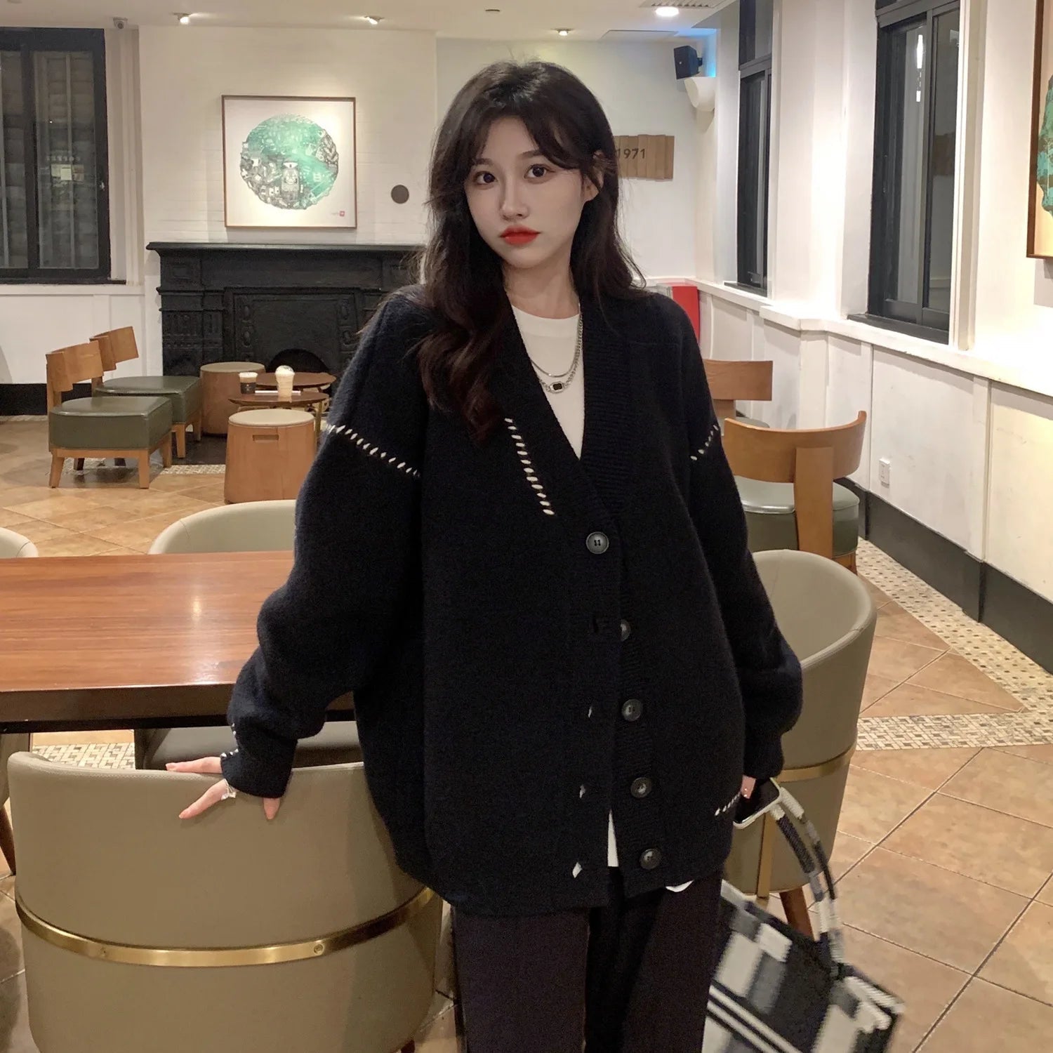 Women's Japanese & Korean Imported Versatile Knit Cardigan 2025 Spring - Autumn New Casual Lazy Style Loose Sweater Coat - Zeprah