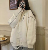 Women's Japanese & Korean Imported Versatile Knit Cardigan 2025 Spring - Autumn New Casual Lazy Style Loose Sweater Coat - Zeprah