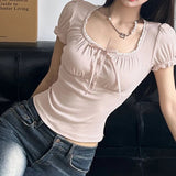 Women's Knitted Puff Sleeve T-Shirt Soft Cute Slim Fit Breathable Anti - Pilling Slimming Casual Autumn Blouse - Zeprah