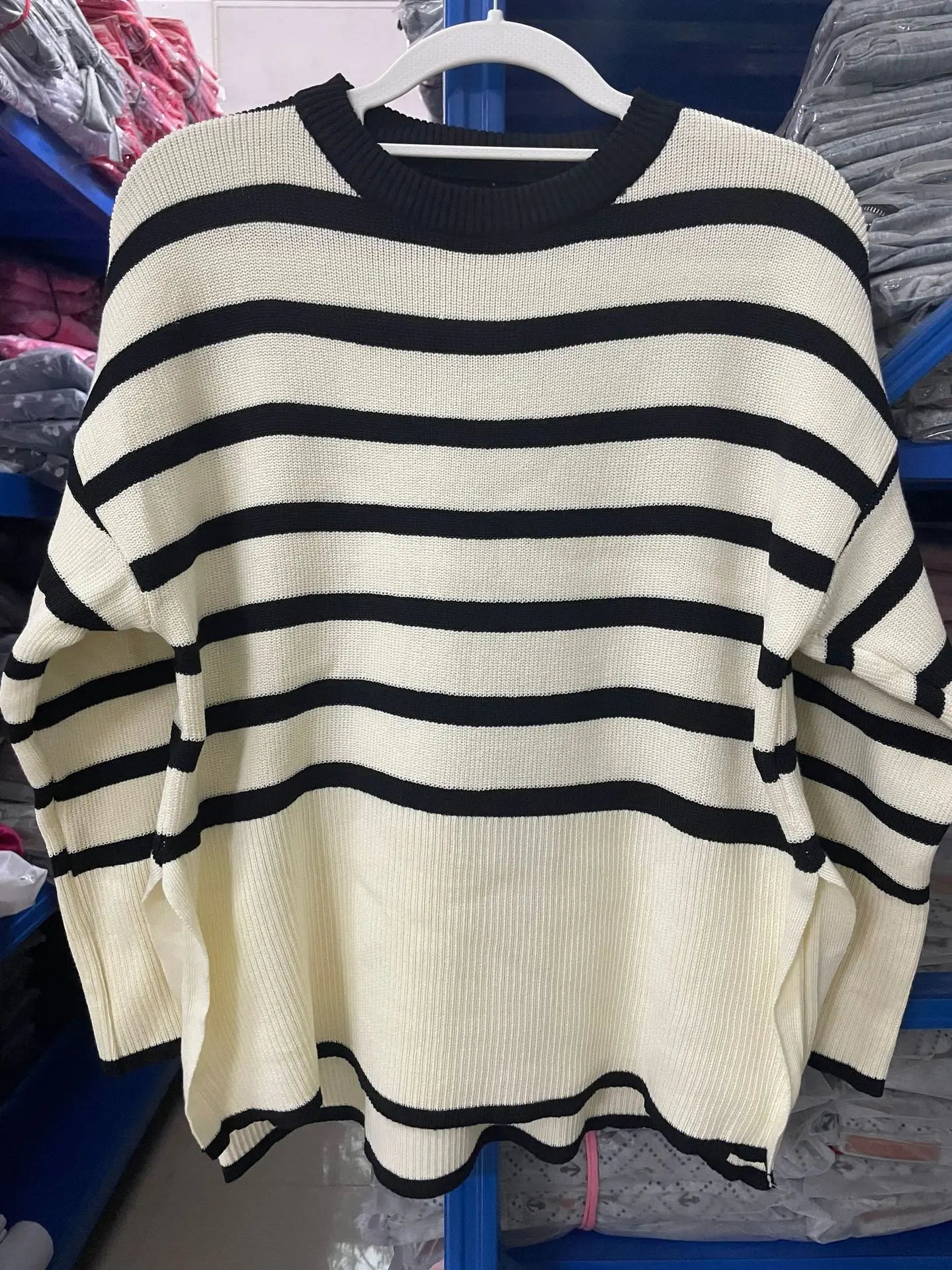 Women's Korean - Style Striped Knit Sweater 2025 Autumn & Winter New Retro Lazy Vibe - Soft Loose Pullover - Zeprah