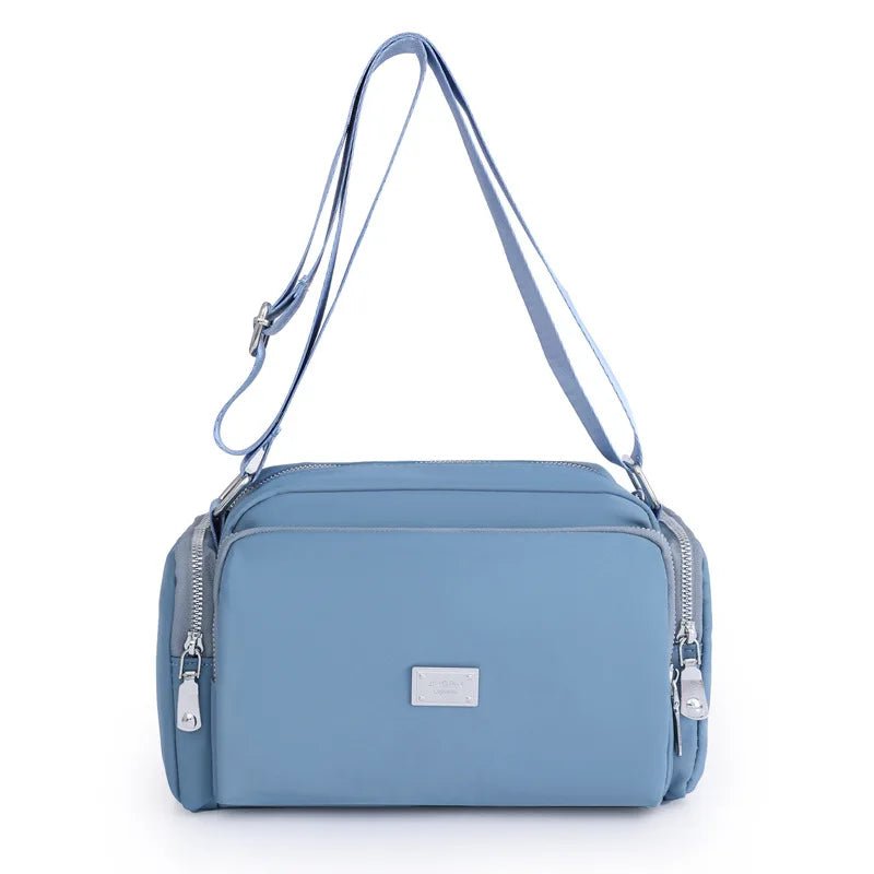 Women's Lightweight Cross - border Nylon Shoulder Bag Simple Fashion Small Square Crossbody Wide Messenger Bag - Zeprah