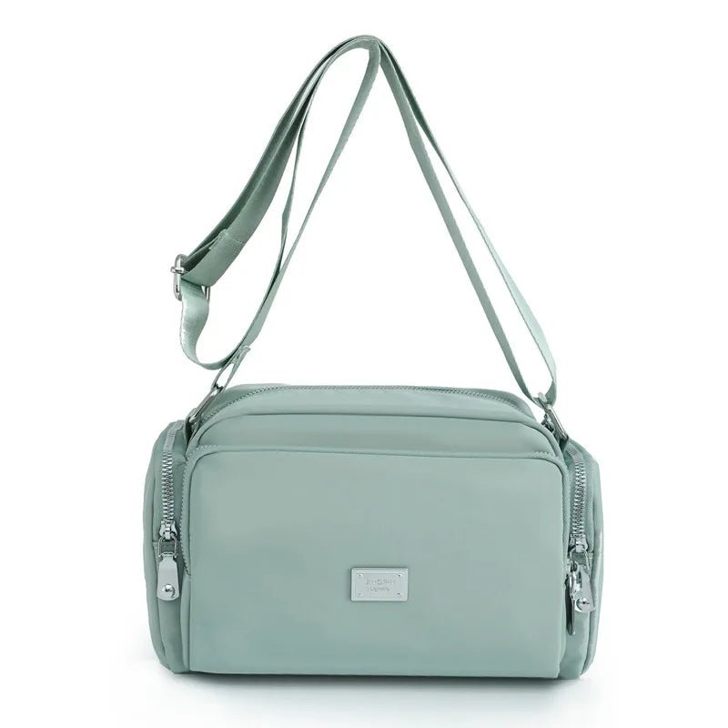 Women's Lightweight Cross - border Nylon Shoulder Bag Simple Fashion Small Square Crossbody Wide Messenger Bag - Zeprah
