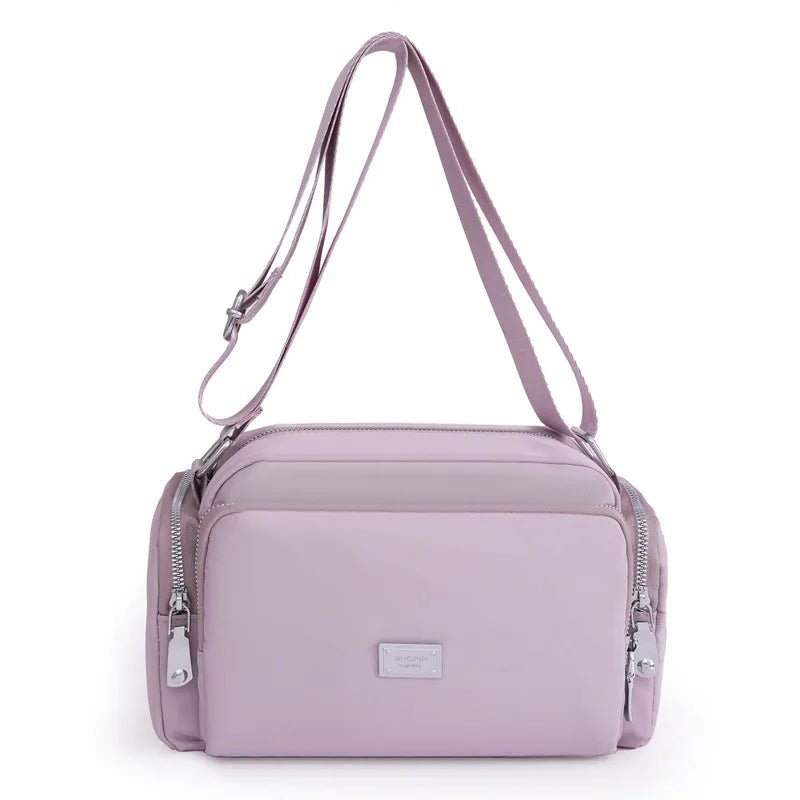 Women's Lightweight Cross - border Nylon Shoulder Bag Simple Fashion Small Square Crossbody Wide Messenger Bag - Zeprah